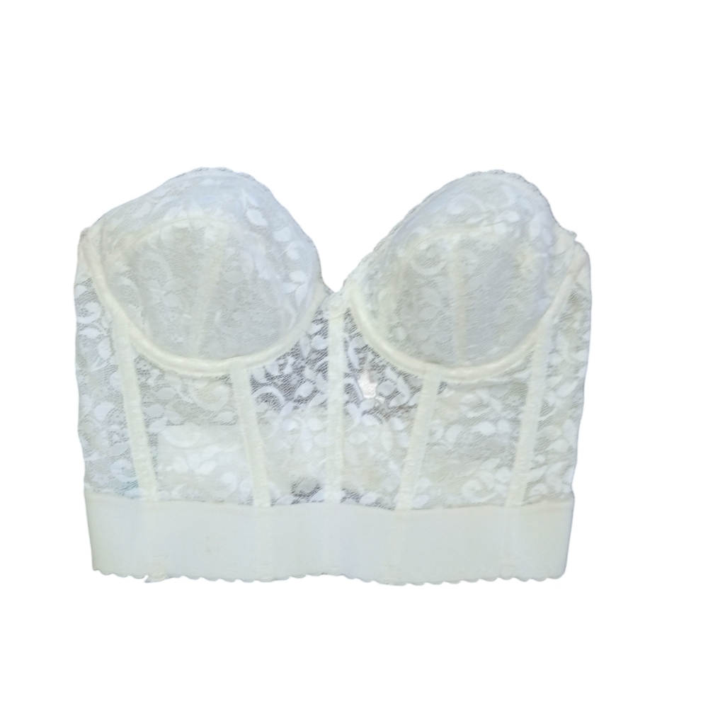 Vintage carnial white lace corset size 36C